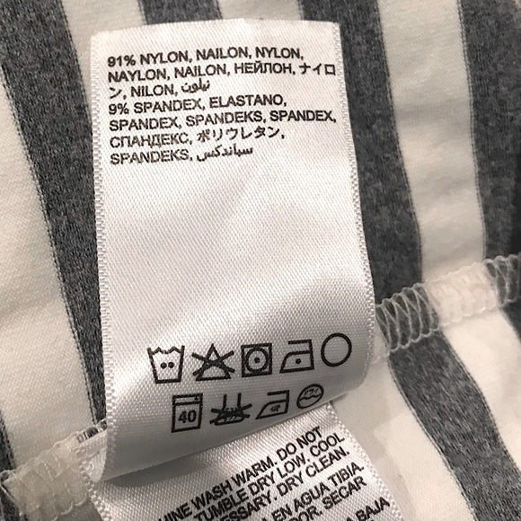 bebe White & Gray Peplum Mini Dress with Stripes - Picture 4 of 6